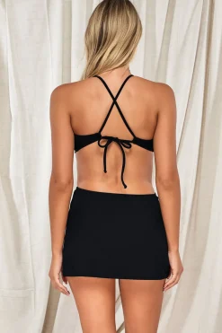 Cover-Ups|High-Waist<Sunsets Pacifica Black Cove Mini Skirt Cover-Up