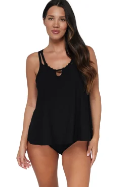 Wire-Free|Tankinis<Sunsets Pacifica Black Sadie Tankini Top