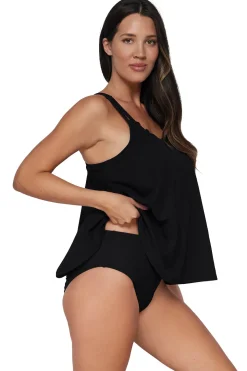 Wire-Free|Tankinis<Sunsets Pacifica Black Sadie Tankini Top