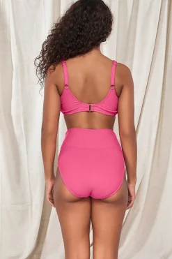 Plus Size|High-Waist<Sunsets Pacifica Dragon Fruit Hannah High Waist Bottom