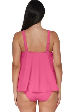 Plus Size|Wire-Free<Sunsets Pacifica Dragon Fruit Sadie Tankini Top