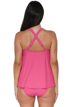 Plus Size|Wire-Free<Sunsets Pacifica Dragon Fruit Sadie Tankini Top