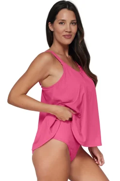 Plus Size|Wire-Free<Sunsets Pacifica Dragon Fruit Sadie Tankini Top