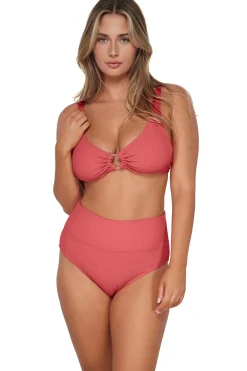 Plus Size|High-Waist<Sunsets Pacifica Hibiscus Tea Hannah High Waist Bottom