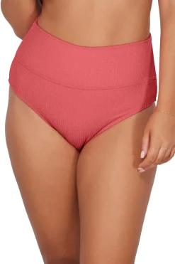 Plus Size|High-Waist<Sunsets Pacifica Hibiscus Tea Hannah High Waist Bottom