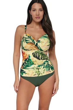 Plus Size|Underwire<Sunsets Amber Oasis Serena Tankini Top