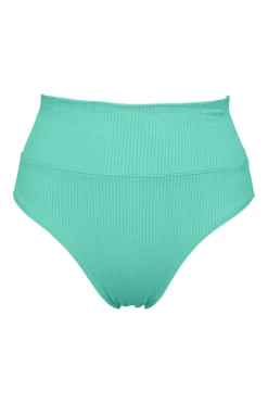 Plus Size|High-Waist<Sunsets Aqua Mist Sandbar Rib Hannah High Waist Bottom