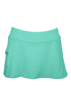 Plus Size<Sunsets Aqua Mist Sandbar Rib Sporty Swim Skirt