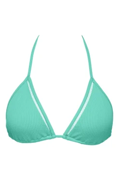 Wire-Free|Bikini Tops<Sunsets Aqua Mist Sandbar Rib Laney Triangle Top