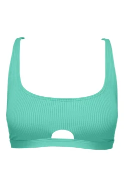 Wire-Free|Bikini Tops<Sunsets Aqua Mist Sandbar Rib Brandi Bralette Top