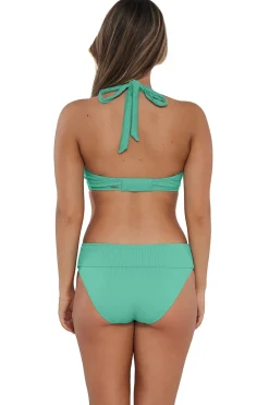 Plus Size|Underwire<Sunsets Aqua Mist Sandbar Rib Vienna V-Wire Top