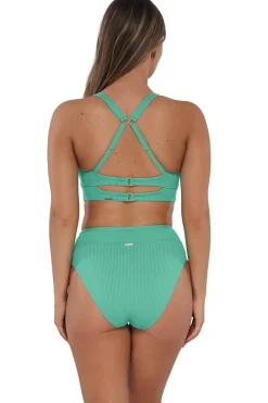 Plus Size|Underwire<Sunsets Aqua Mist Sandbar Rib Danica Top