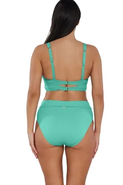 Plus Size|Underwire<Sunsets Aqua Mist Sandbar Rib Danica Top