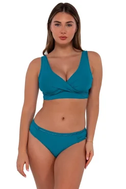 Bikini Bottoms|Low-Rise<Sunsets Avalon Teal Audra Hipster Bottom