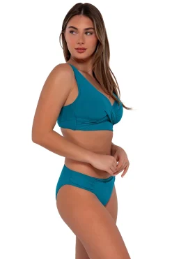 Bikini Bottoms|Low-Rise<Sunsets Avalon Teal Audra Hipster Bottom