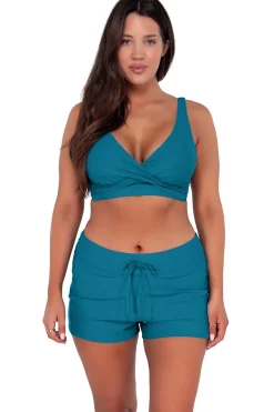 Plus Size|Underwire<Sunsets Avalon Teal Elsie Top