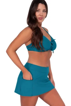 Plus Size|Underwire<Sunsets Avalon Teal Kauai Keyhole Top