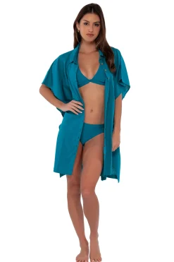 Cover-Ups<Sunsets Avalon Teal Shore Thing Tunic
