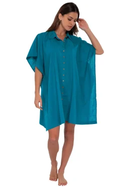 Cover-Ups<Sunsets Avalon Teal Shore Thing Tunic