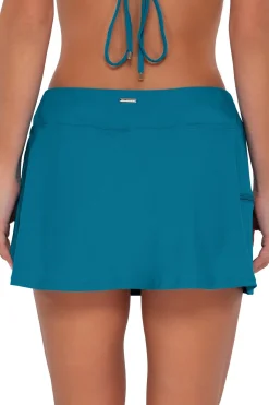Plus Size<Sunsets Avalon Teal Sporty Swim Skirt