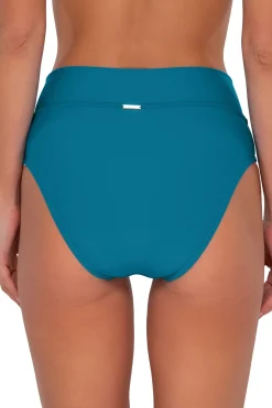 Plus Size|Bikini Bottoms<Sunsets Avalon Teal Summer Lovin' V-Front Bottom