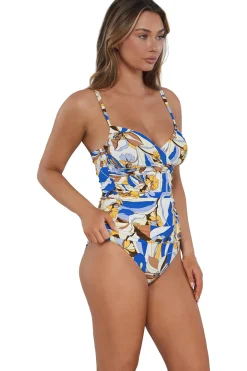 Plus Size|Underwire<Sunsets Bali Bungalow Serena Tankini Top