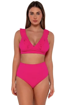 Plus Size|High-Waist<Sunsets Begonia Sandbar Rib Hannah High Waist Bottom