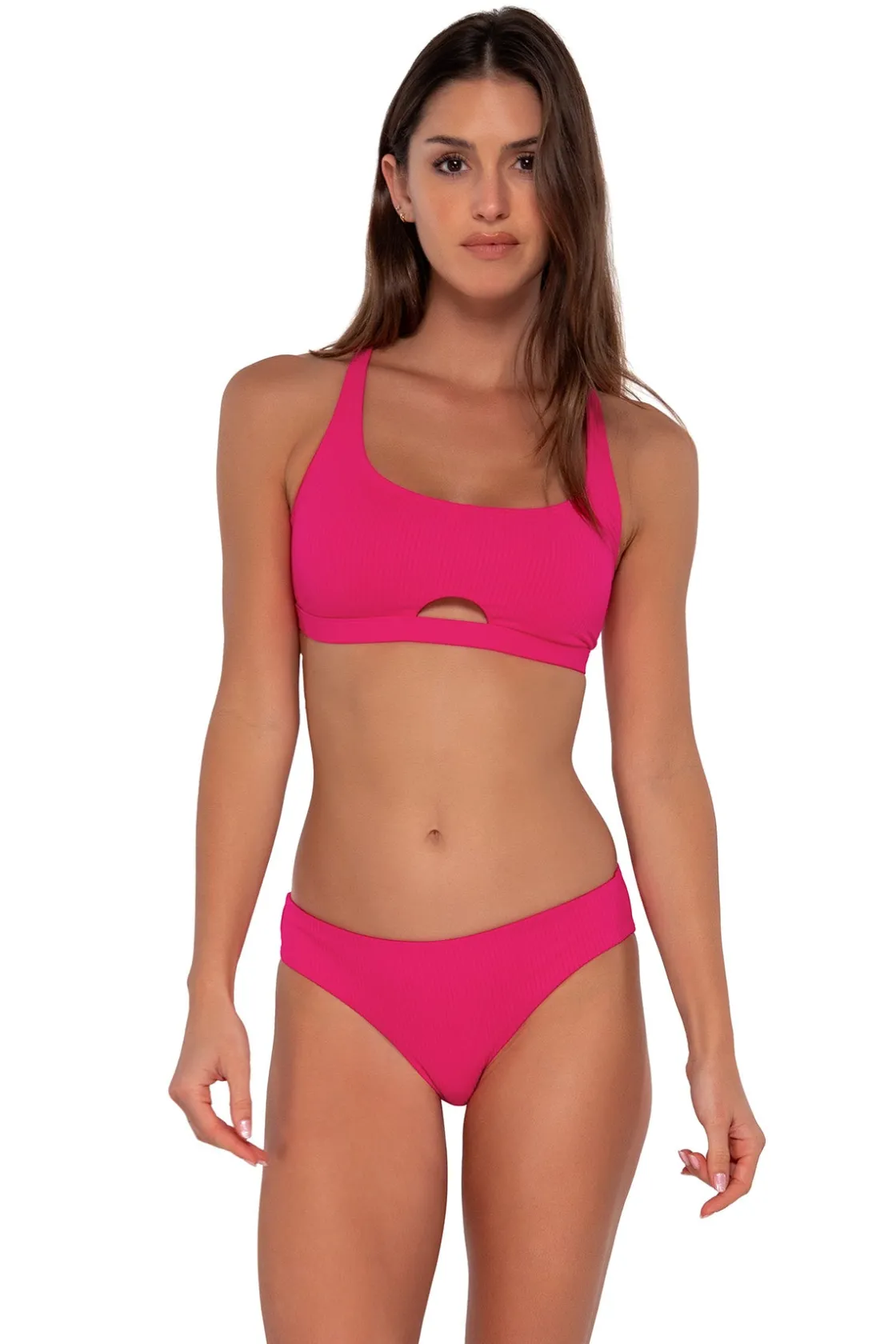Low-Rise|Bikini Bottoms<Sunsets Begonia Sandbar Rib Collins Hipster Bottom
