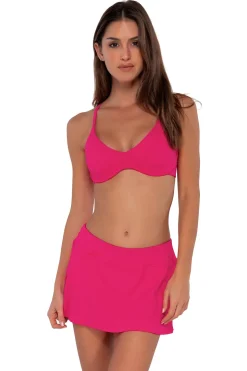 Plus Size<Sunsets Begonia Sandbar Rib Sporty Swim Skirt