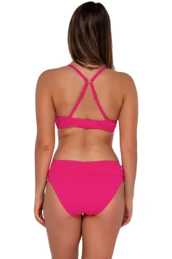 Plus Size|Underwire<Sunsets Begonia Sandbar Rib Kauai Keyhole Top