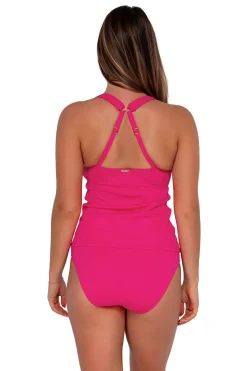 Plus Size|Underwire<Sunsets Begonia Sandbar Rib Elsie Tankini Top