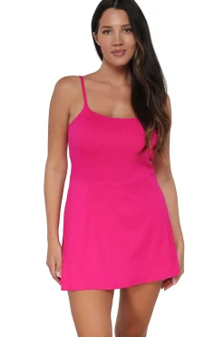 Swim Dress<Sunsets Begonia Sandbar Rib Naomi Swim Dress One Piece