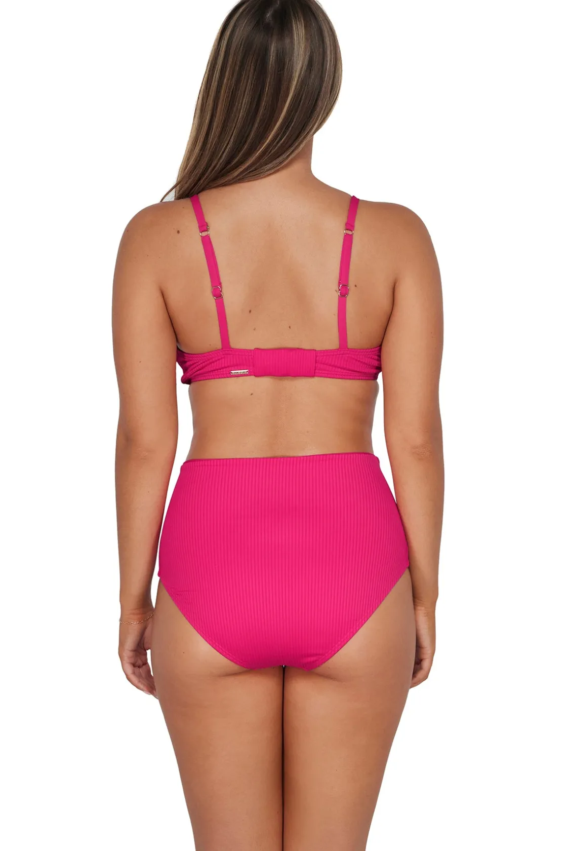 Plus Size|High-Waist<Sunsets Begonia Sandbar Rib Capri High Waist Bottom