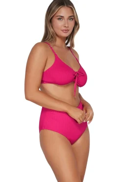 Plus Size|High-Waist<Sunsets Begonia Sandbar Rib Capri High Waist Bottom