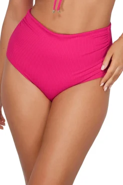 Plus Size|High-Waist<Sunsets Begonia Sandbar Rib Capri High Waist Bottom