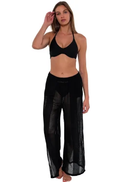 Cover-Ups<Sunsets Black Breezy Beach Pant