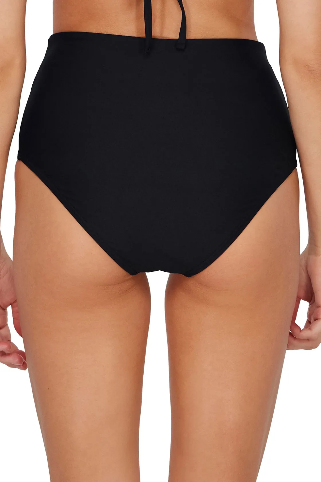 Plus Size|High-Waist<Sunsets Black Capri High Waist Bottom