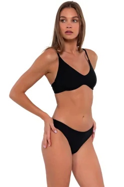Low-Rise|Bikini Bottoms<Sunsets Black Collins Hipster Bottom