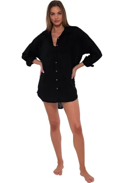 Cover-Ups<Sunsets Black Delilah Shirt