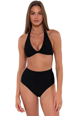 High-Waist<Sunsets Black Hannah High Waist Bottom