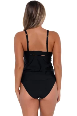 Plus Size|Bra-Sized<Sunsets Black Maeve Tankini Top
