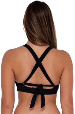Plus Size|Underwire<Sunsets Black Seagrass Texture Vienna V-Wire Top