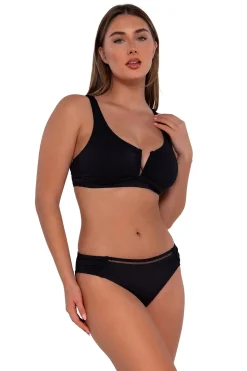 Plus Size|Underwire<Sunsets Black Seagrass Texture Vienna V-Wire Top