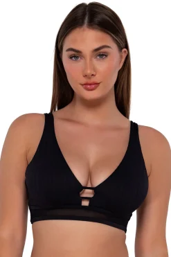 Plus Size|Underwire<Sunsets Black Seagrass Texture Danica Top