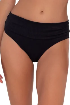 Plus Size|Bikini Bottoms<Sunsets Black Seagrass Texture Unforgettable Bottom
