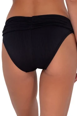 Plus Size|Bikini Bottoms<Sunsets Black Seagrass Texture Unforgettable Bottom