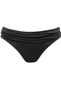 Plus Size|Bikini Bottoms<Sunsets Black Seagrass Texture Unforgettable Bottom