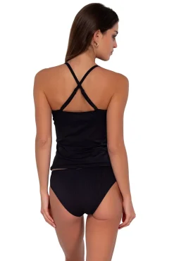 Wire-Free|Tankinis<Sunsets Black Seagrass Texture Simone Tankini Top