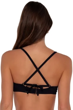 Underwire|Bikini Tops<Sunsets Black Seagrass Texture Brooke U-Wire Top