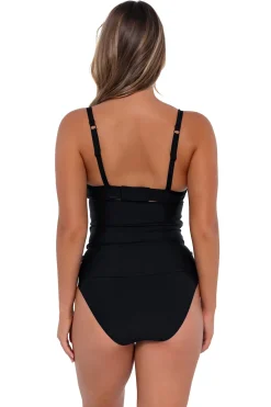 Plus Size|Bra-Sized<Sunsets Black Serena Tankini Top